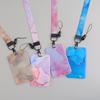 1Pc Marble Work Card Holder With Lanyard ID Name Tag Students Bus Pass Access Card Cover Case Badge Holder With Retractable Lanyards Bank ID Holders