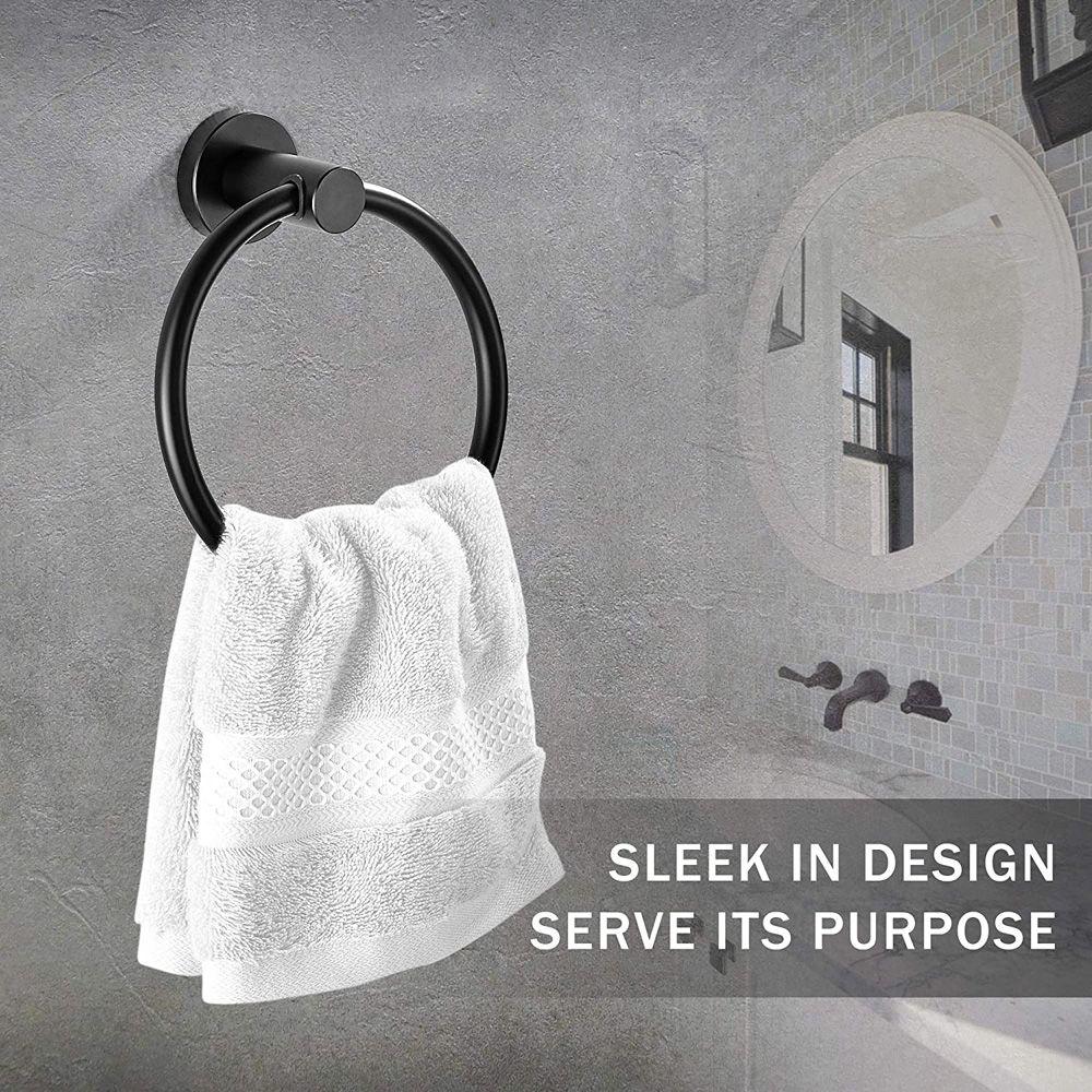 Stainless Steel Round Rack Bathing Kitchen Hanger Towel Ring Bathroom Accessories Towel Holder