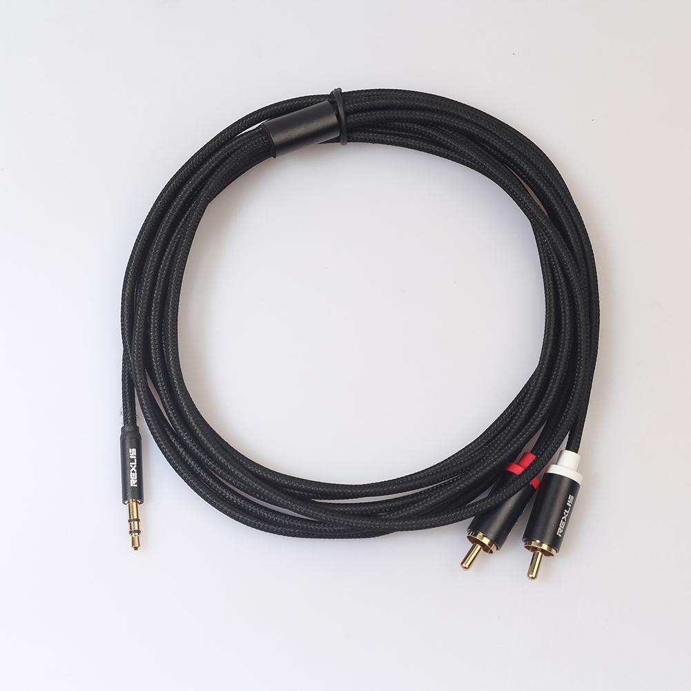 Мужской 3,5 мм 2RCA к мужскому стерео AUX аудиокабель адаптер шнура для динамика телефона