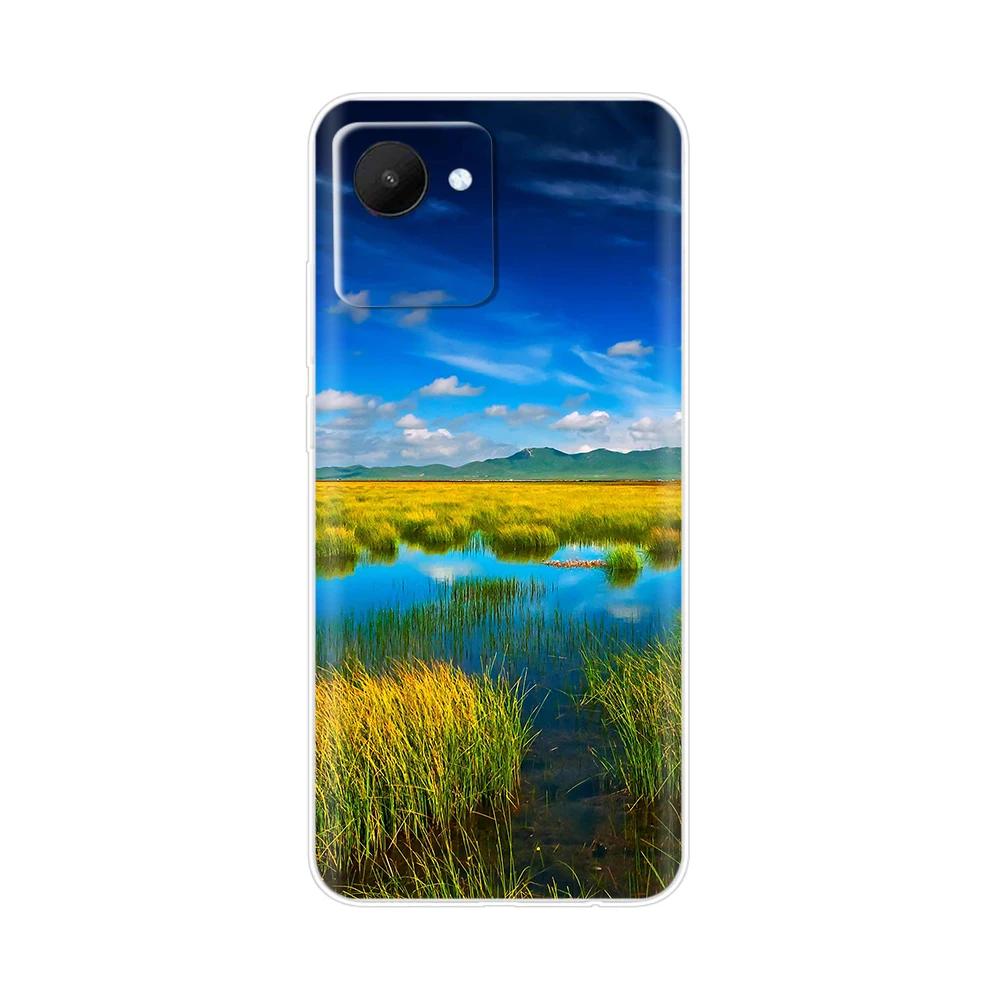 Чехол для Realme C30 из ТПУ-силикона, противоударный, с рисунком цветок-сердце, чехол-бампер для Oppo Realme C30S, Fundas RealmeC30, печать, мягкий бампер