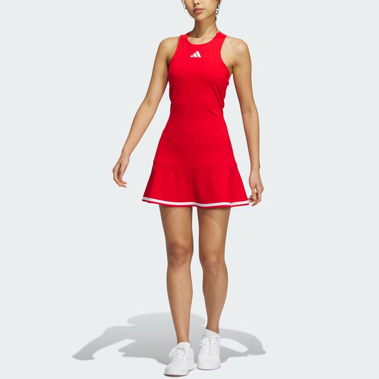 adidas Теннисное игровое платье с французским логотипом в виде цветных блоков, встроенным бюстгальтером и шортами. Женское платье светло-малинового цвета IV7576