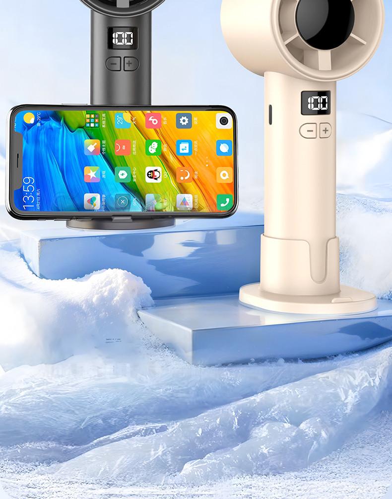 Ручной USB-вентилятор с цифровым дисплеем и 100 скоростями для использования на улице – Маленький высокоскоростной турбинный вентилятор для студентов