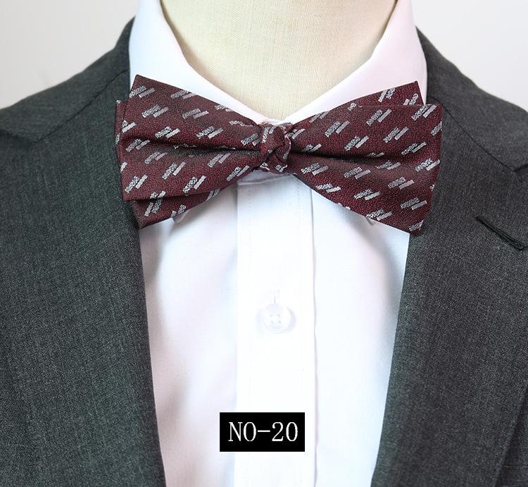 Узор Галстук-бабочка Мужской Банкетный Деловой Свадебный Жених Друг Жениха Джентльменский Костюм Студия Бордовый Темно-синий Бабочка