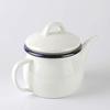 Pearl Metal Teapot, White, 580ml, with Enamel Tea Strainer, Just the Right Size, HB-4414