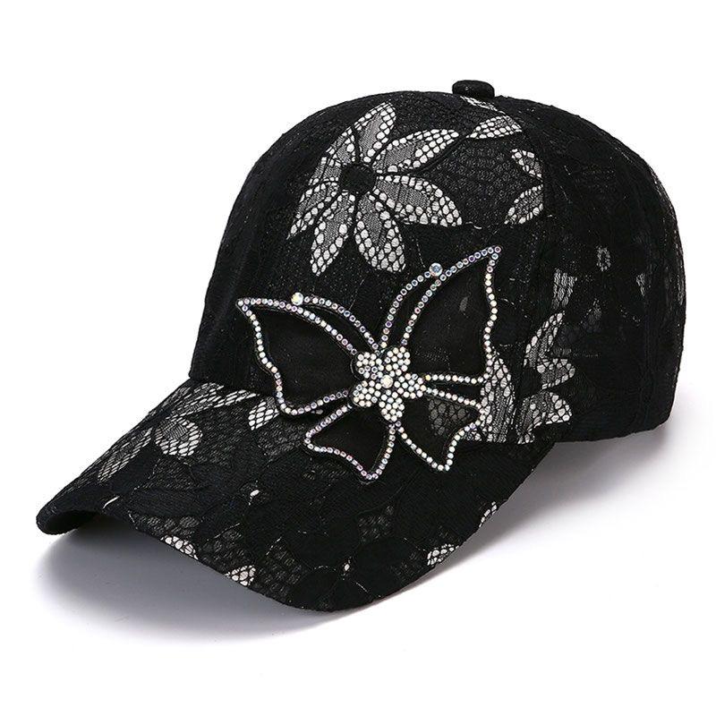 Новая модная женская бейсболка с подвеской в ​​виде бабочки и цветка, женская уличная регулируемая уличная летняя шляпа дальнобойщика