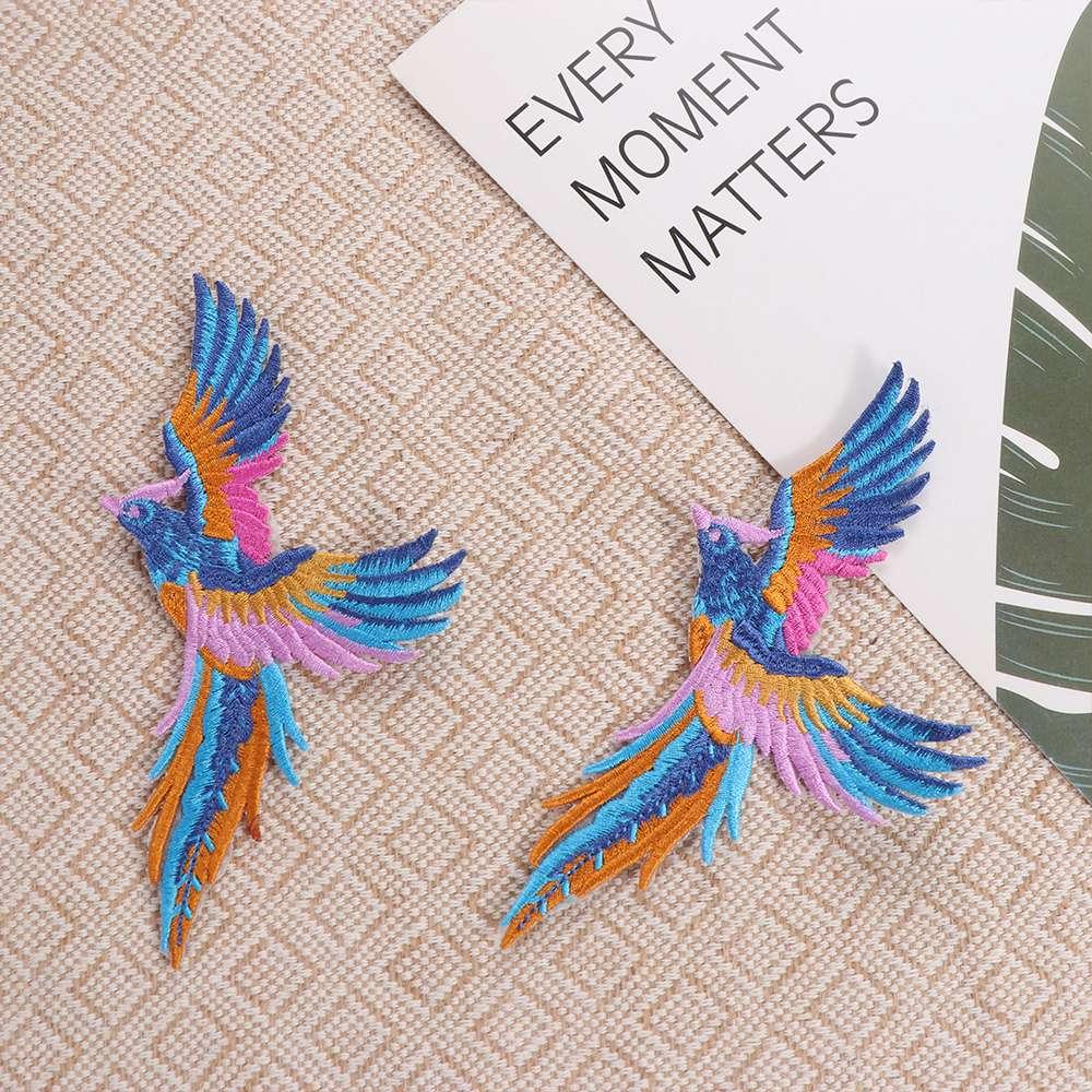 1 пара Одежда Птица Феникс Вышитая Аппликация Пришивная Самоклеящаяся Тканевая нашивка Изысканная DIY Наклейка на одежду Заколка для волос