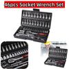 New 46Pcs Wrench 1/4 Inch Drive Socket Ratchet Wrench Set, With Bit Socket Metric And Extension Bar For Auto Car Repairing Tools