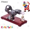 Aibecy Retro Style Hot Air Stirling Engine Motor Model Dollar Flywheel Design Electricity Generator with Colorful LED Light String