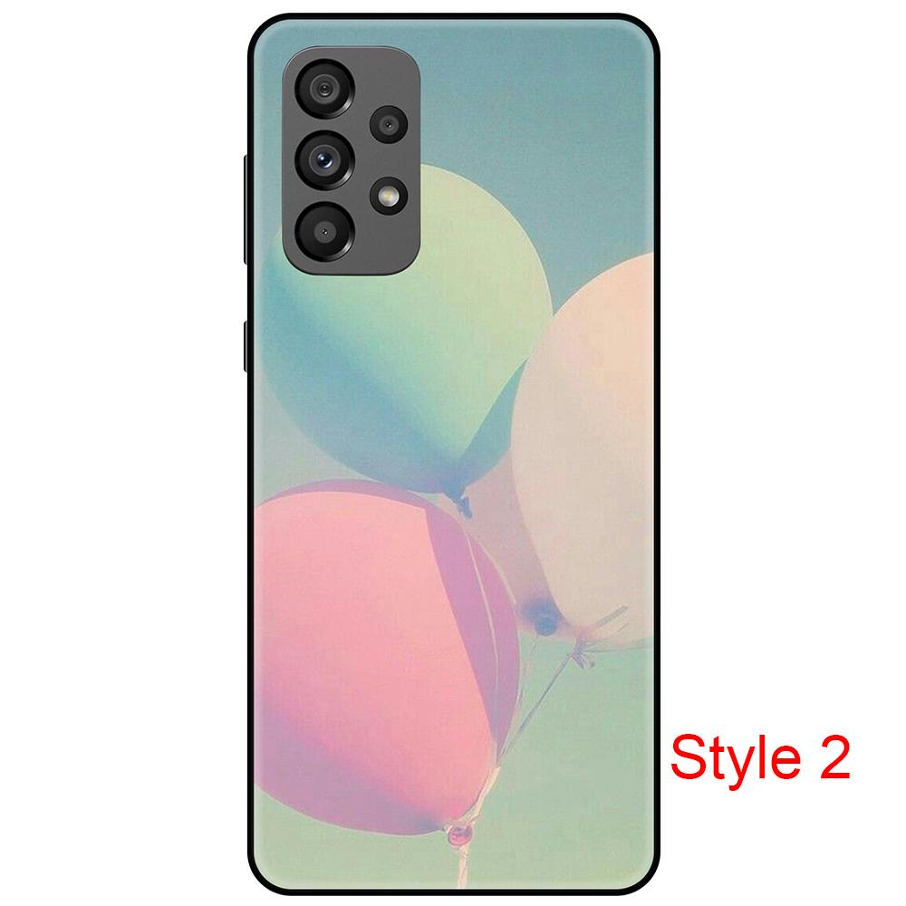 Модный черный мягкий чехол, совместимый с Samsung Galaxy A73, гибкий противоударный бампер из ТПУ с розовым цветком, черный чехол для Galaxy A73