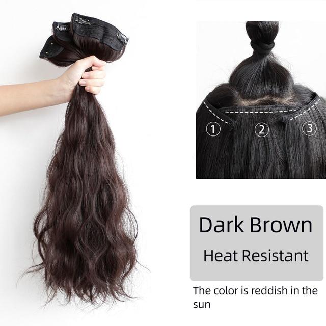 Синтетические волосы для наращивания, длинные прямые, вьющиеся, волнистые, натуральный искусственный парик, женский зажим на заколке, цельные волосы для женщин