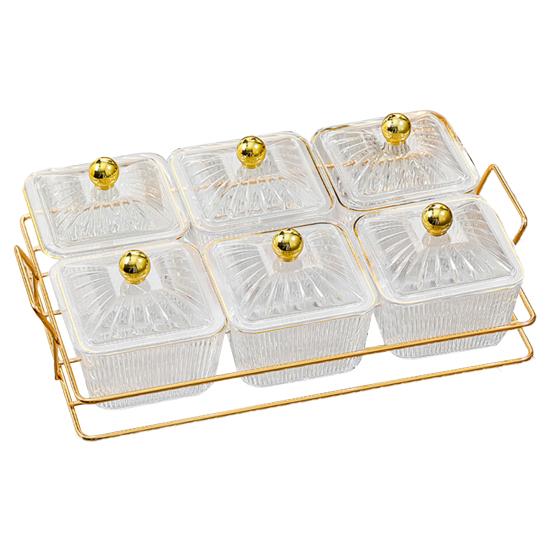 Поднос для орехов и конфет с крышками, фруктовая тарелка с пластиковым отделением, демонстрационная тарелка для закусок, раздельные сервировочные миски для закусок