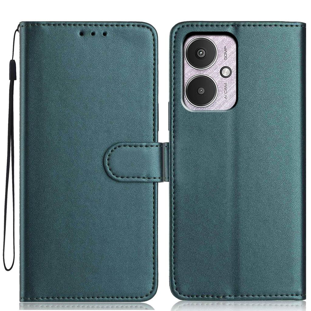 Чехол-кошелек для Xiaomi Redmi 13C 4G/13C 5G со шнурком/множеством слотов для карт, кожаная подставка однотонного цвета, чехол для телефона