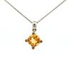 Garnet Round Pendant Necklace 925 Sterling Silver Rhodium Plated Five Stone Pendant with Chain Gift for Women