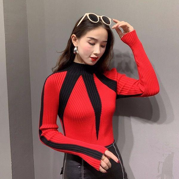 Свитер большого размера, женский свитер средней и длинной длины с высоким воротником, зимние вязаные свитера