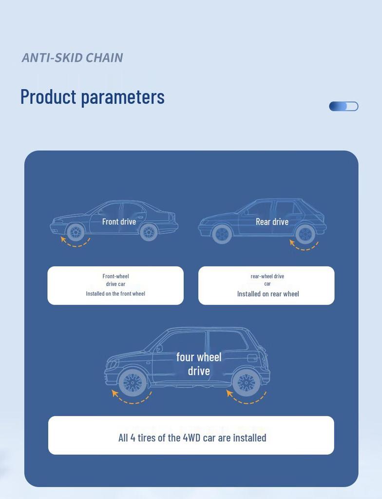 Совместимо с BYD F3, S6, S7, Han, Song PLUS, Qin PRO, Tang DMI, Yuan Car - Противоскользящая железная цепь для шин.