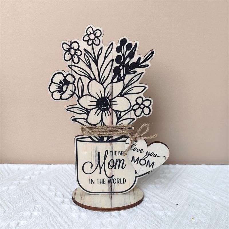 Уникальный настольный деревянный цветок, подставка для стола ко Дню матери, подарок в знак признательности, изысканный подарок, красиво упакованные деревянные настольные украшения