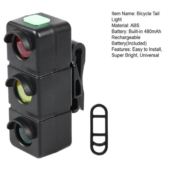 Задний фонарь для велосипеда, 3 цвета, светодиодный, водонепроницаемый, Type-C, перезаряжаемый, для горного велосипеда, шоссейный, задний, легкий, для ночной езды, для велосипеда, предупреждающая лампа