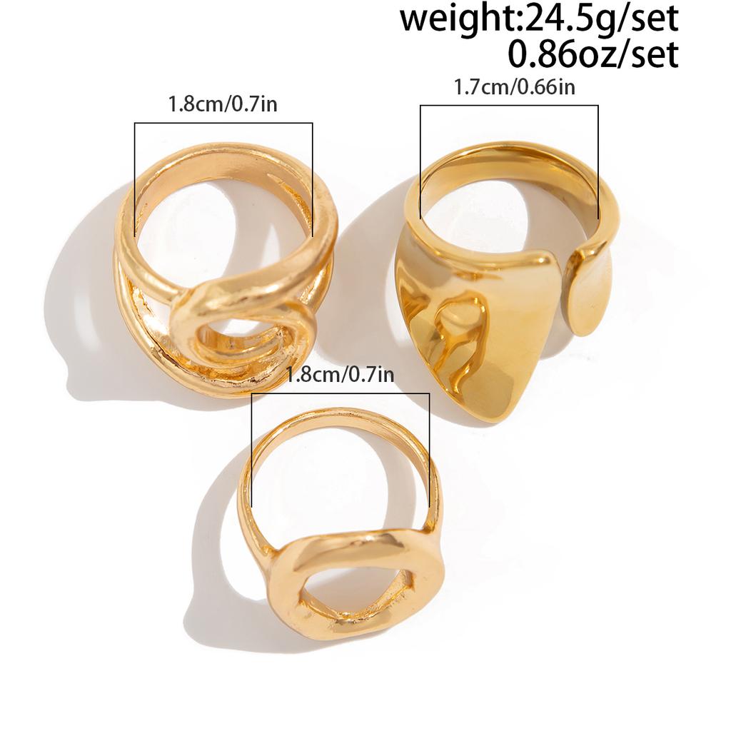 Ingemark Retro Simple O-Shaped Smooth Surface Rings Women 2026 New Trendy Daily Metal Geometric Chic Knuckle Ring Couple Jewelry