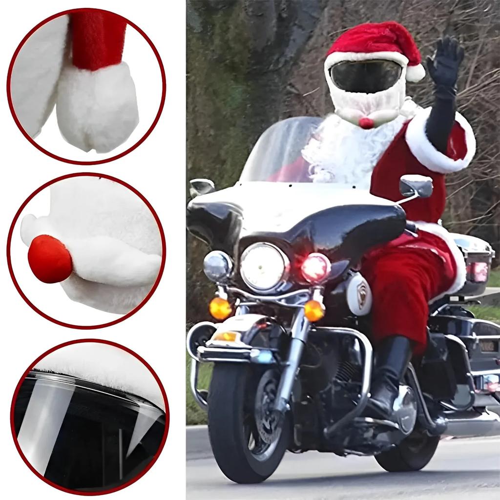1-3Pc Plush Santa Motorcycle Helmet Cover Decoration for Christmas Cycling Full Face Hat Santa Claus Christmas Gift Helmet Cover