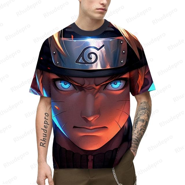 Мужские футболки, рубашки, большие размеры, Наруто, подарочный тренд 2024 года, одежда первой необходимости, аниме, одежда 2000 года, короткий рукав, хип-хоп, уличная одежда