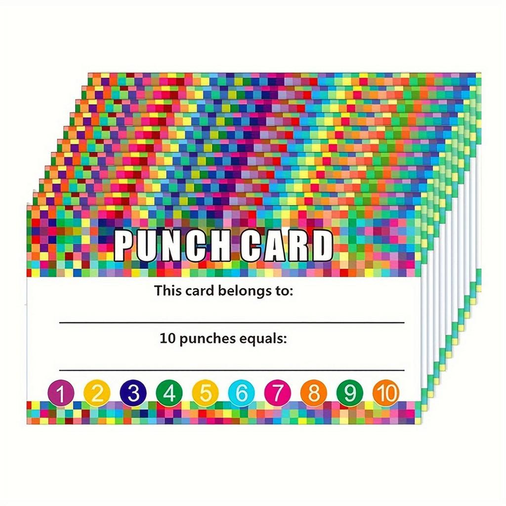 50pcs Punch Cards, My Reward Cards for Student, Home Behavior Incentive, Loyalty Cards Flower Punch Cards
