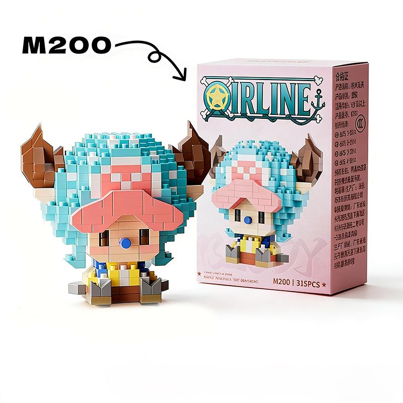 Anime Character Micro Building Blocks Sun God Nika Luffy Zoro Ace Buggy 3D Assembly Mini Bricks Figure Model Toys