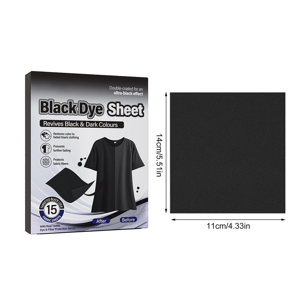 Черный краситель для одежды, 15 шт. листов черного красителя для одежды, восстановитель цвета ткани и краситель для одежды для стирки, оживите выцветшую одежду