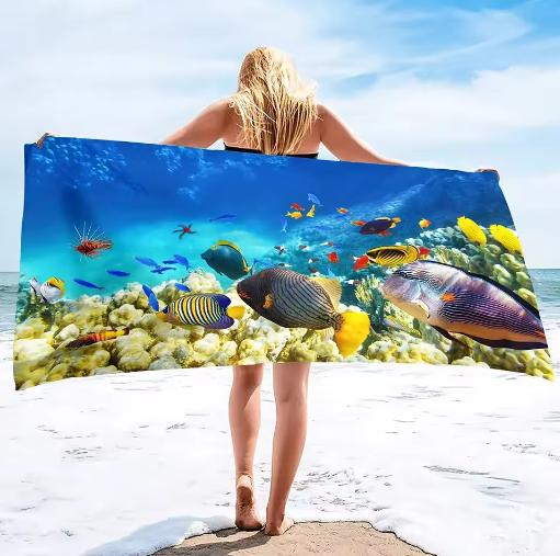 Пляжное полотенце Sea World для детей, девочек, мальчиков, мужчин, женщин, с принтом черепахи, для ванны, бассейна, супермягкие полотенца