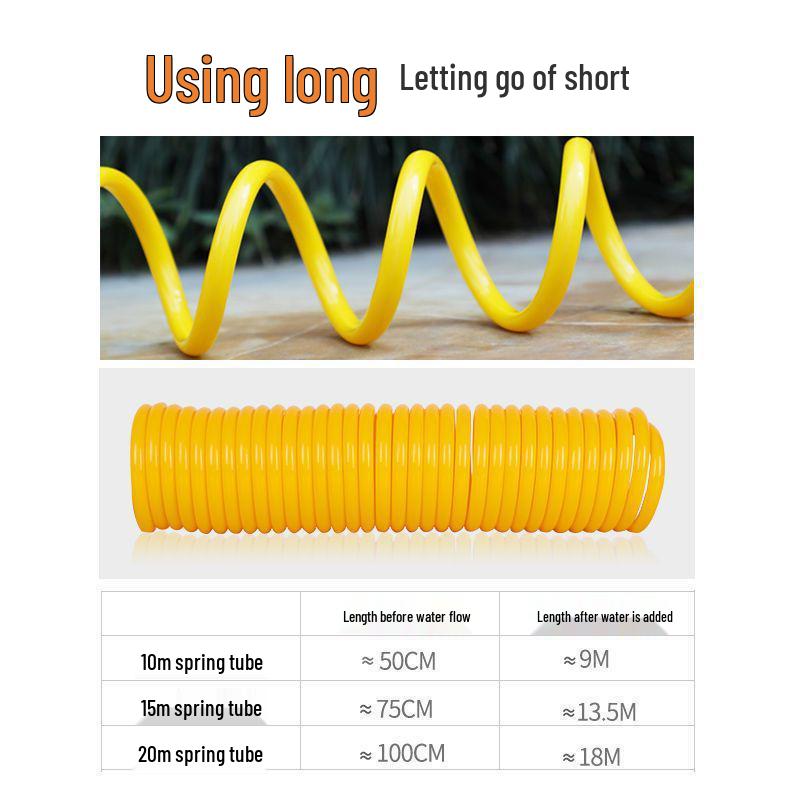 Высоконапорный выдвижной водяной шланг с многофункциональным распылителем для мойки автомобилей, садоводства и промывки земли