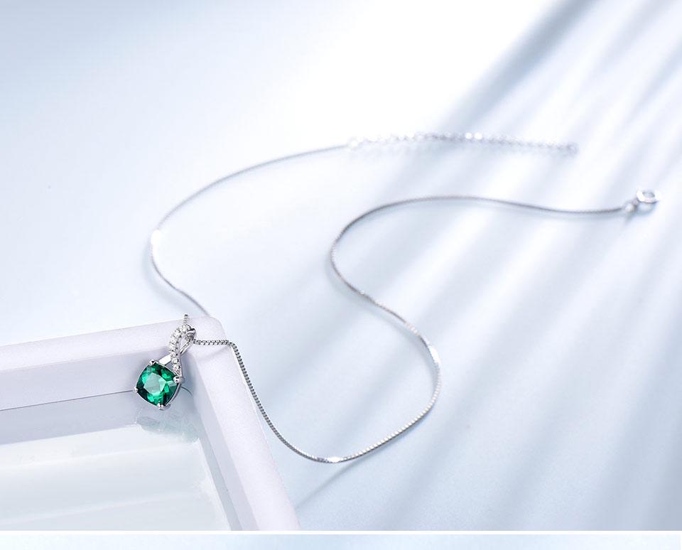 Umcho Драгоценный камень Изумрудное кольцо Подвеска Серьги-гвоздики Комплект ювелирных изделий из стерлингового серебра 925 пробы