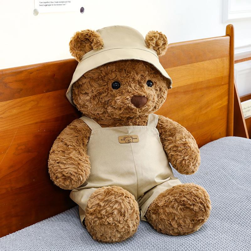 Fisherman Hat Overalls Clothing Basset Bear Pink Pig Doll Plush Toy Doll Rag Doll Girl Gift