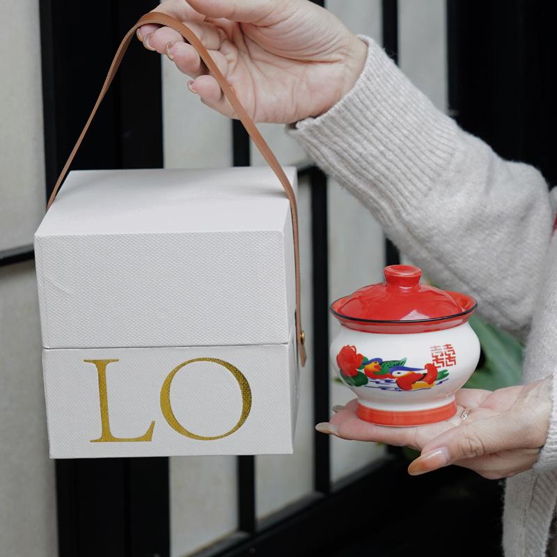 Creative nostalgic spittoon ashtray with lid household living room ceramic anti-fly ash ashtray birthday gift