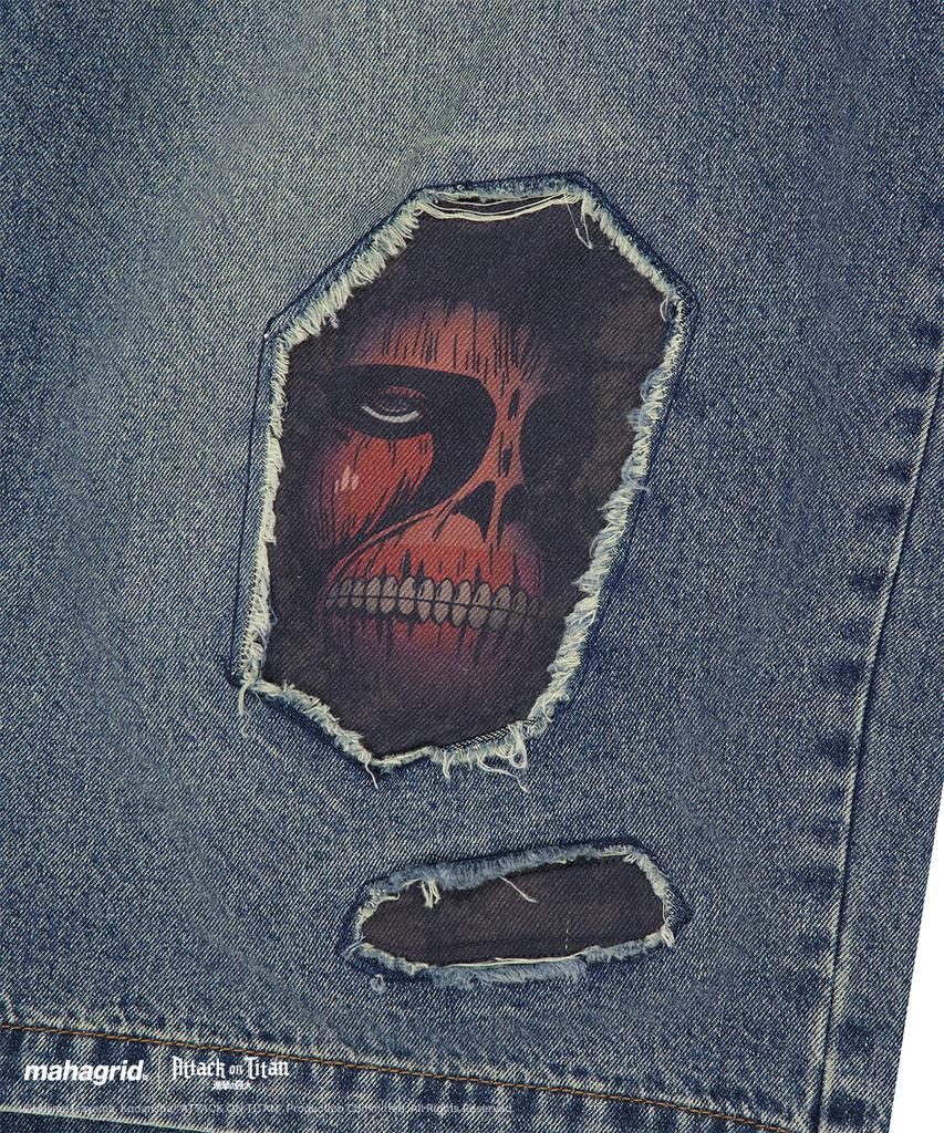 MAHAGRID [Attack On Titan] Titan Denim Shorts Blue(Mg2Gmmd115T)