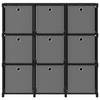 VidaXL 9-Cube Shelving Unit with Boxes Black 103x30x107.5 Cm Fabric