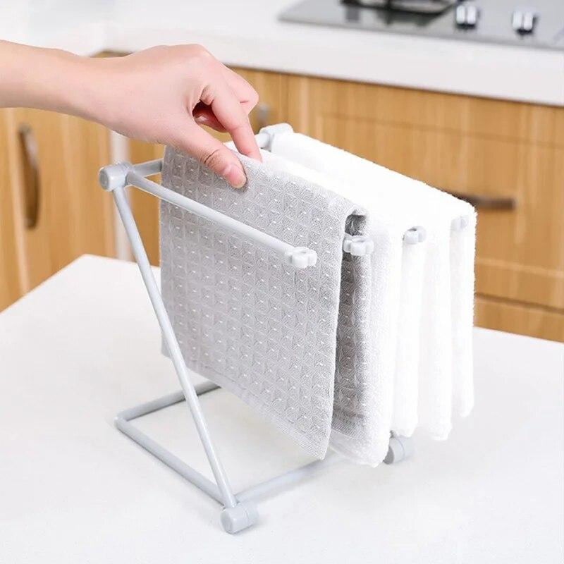 Folding Cloth Storage Rack Bottle Drying Rack Countertop Dishcloth Cleaning Dryer Drainer Storage Shelf Cup Hanging Holder
