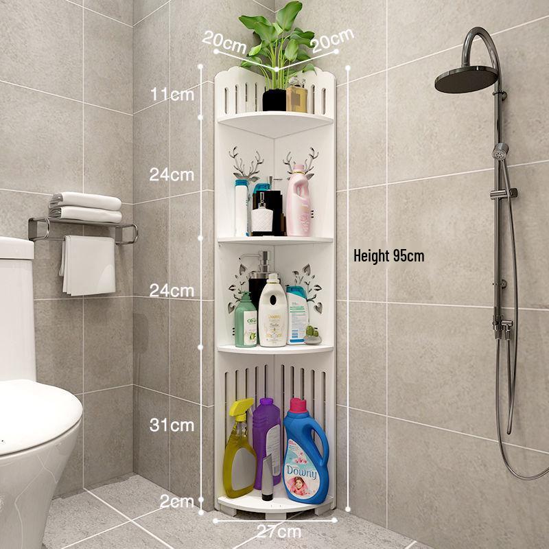 Треугольная угловая напольная полка для ванной комнаты для туалетных принадлежностей