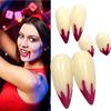 1 Pairs Halloween Vampire Teeth with Solid Glue Fangs Dentures Props Party Costume DIY Cosplay Props False Teeth Resin Fangs