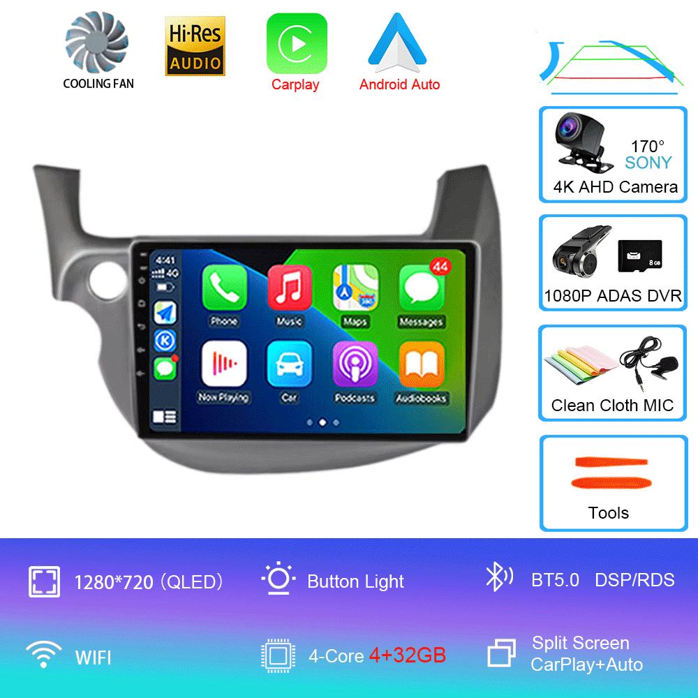 Android14 video Player Car Stereo Radio Multimedia Wireless Carplay Android Auto For HONDA FIT JAZZ 2008 - 2013 AUto GPS WIFI+4G