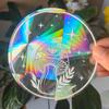 ПВХ 3D Радужный Ловец Солнца Наклейки на Стену Кот Медведь Космический Корабль Планета Ловец Солнца Самоклеящиеся Наклейки на Окно Комната Домашний Декор