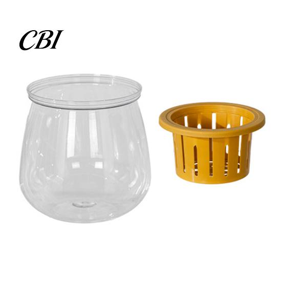 Water Reservoir Planter Self Watering for Indoor Plants, Transparent Hydroponic Planter, Decorative Plant Pot Flowerpot with Wick Rope Home