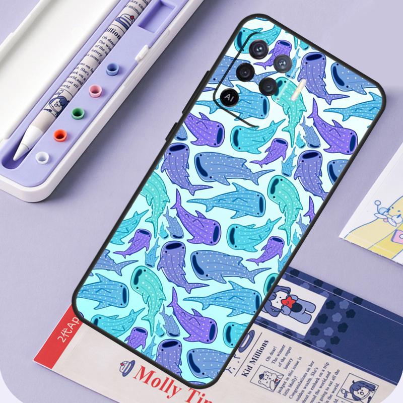 Китовые акулы Для Oppo A60 A80 A40 A94 A74 A54 A15 A18 A38 A58 A78 A98 A16 A76 A96 A57 A17 A77 A5 Pro Чехол