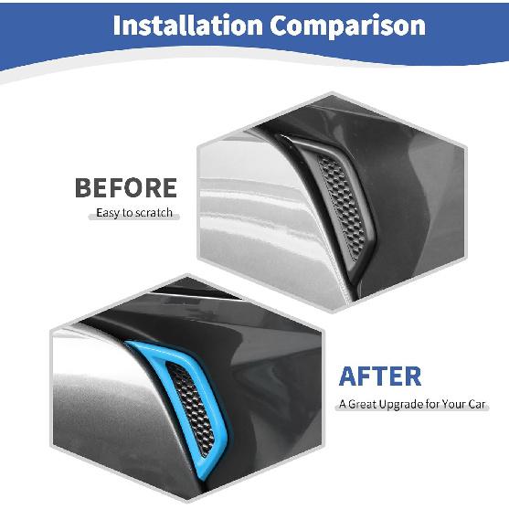 RT-TCZ For Jeep JL Side Fender Vent Decal Trim Cover For Jeep Wrangler JL JLU 2018-Present For Gladiator JT -Present Baby Blue Exterior Accessories