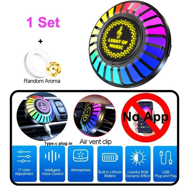 Умный автомобильный освежитель воздуха RGB LED - управление через приложение Music Sync 256 цветов Натуральный ароматический диффузор с функцией автоматического выключения