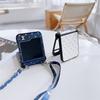 Применимо к чехлу для складного мобильного телефона Samsung ZFlip5, сумка-мессенджер со звездным кожаным узором, ремешок, защитный всесторонний чехол с защитой от падения