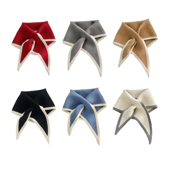 Женский шарф пэчворк цвет пирсинг обернутый короткий шарф ложный воротник зимний уличный велосипедный шарф-обертывание