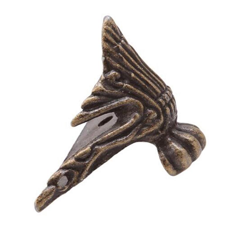 4 шт./компл. антикварный латунный сундук для ювелирных изделий, деревянная коробка, декоративная защита для ног, углов, винтажный протектор