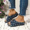 Women's New Summer Wedge Platform Slippers Peep Toe Fish Mouth Sandals Large Size Fancy Multi-color
