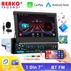 7 Inch HD Wireless Android Auto CarPlay 1Din Video Multimedia MP5 Player Retractable Screen Mirror Link Car BT/FM/USB/AUX