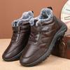 Зимние женские мужские ботинки водонепроницаемые кожаные ботинки мужские плюшевые теплые кроссовки мужские уличные ботильоны
