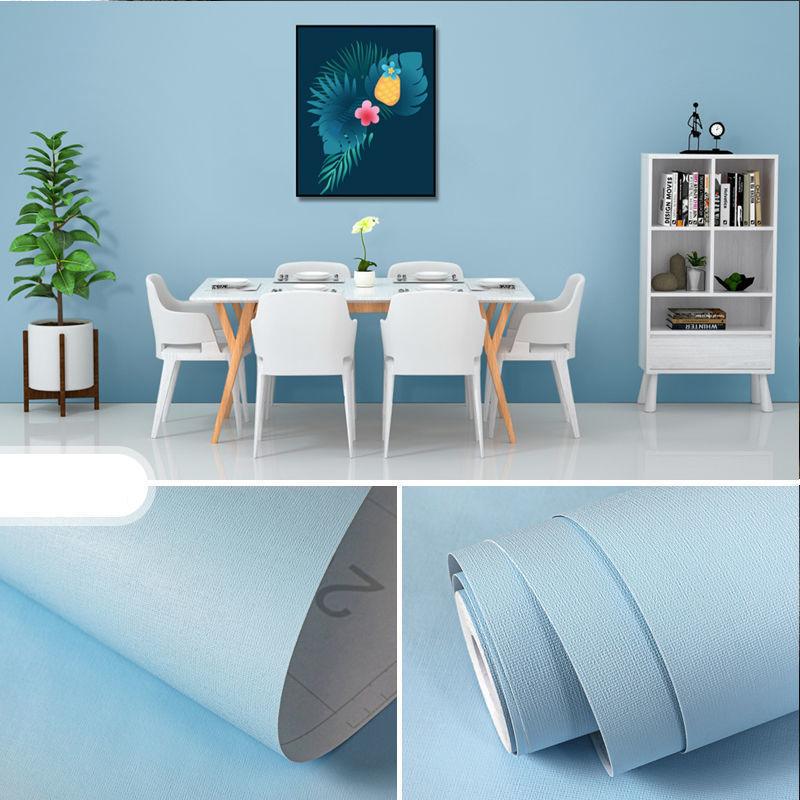Solid Color Self-adhesive Simple Warm Bedroom Living Room Decor Waterproof Background Wall Paper Furniture Renovation